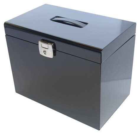 metal document box with lock|metal lockable storage box.